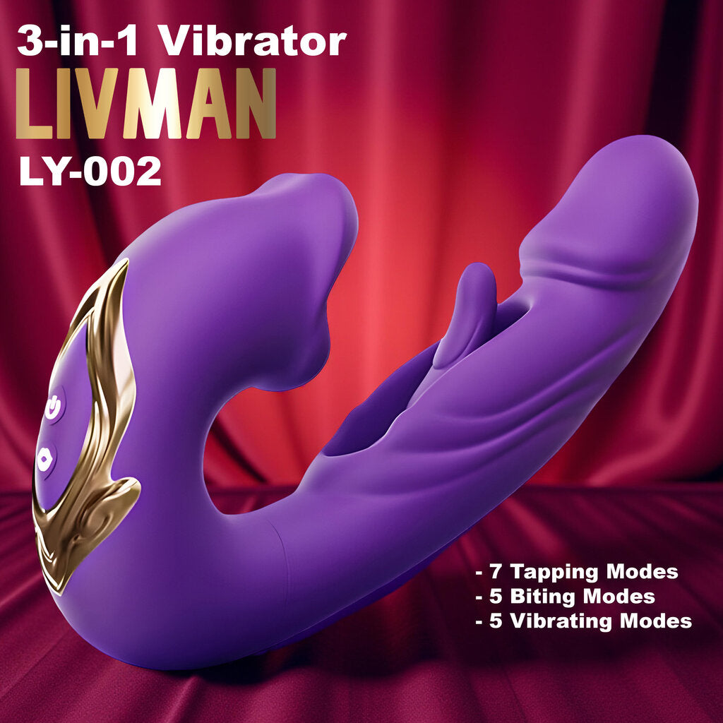 ✅ Wibrator AMELIA – 3w1: Ssanie, Trzepotanie, Wibracje (21 Trybów)