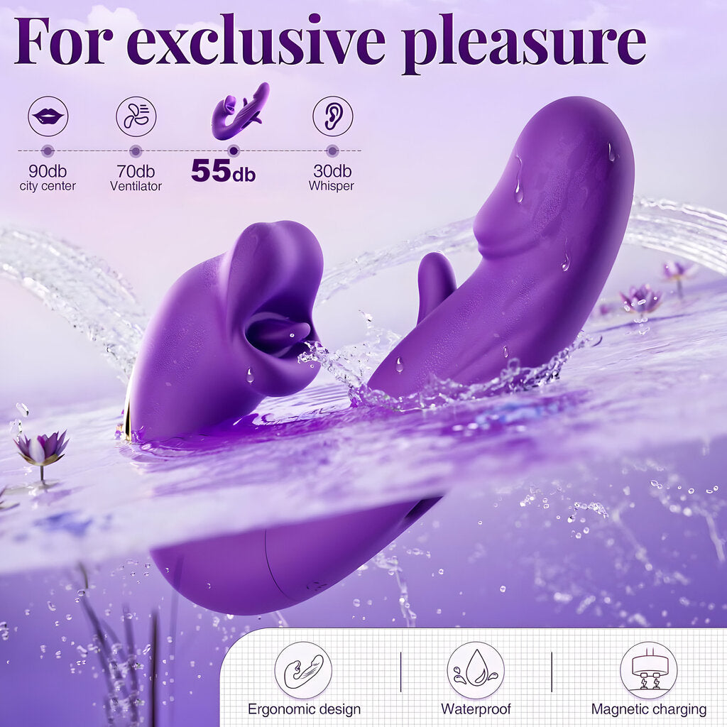 ✅ Wibrator AMELIA – 3w1: Ssanie, Trzepotanie, Wibracje (21 Trybów)